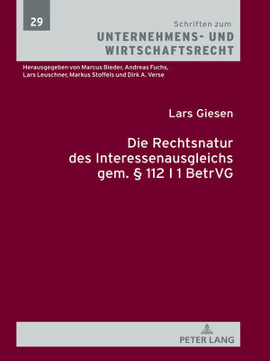 cover image of Die Rechtsnatur des Interessenausgleichs gem. § 112 I 1 BetrVG